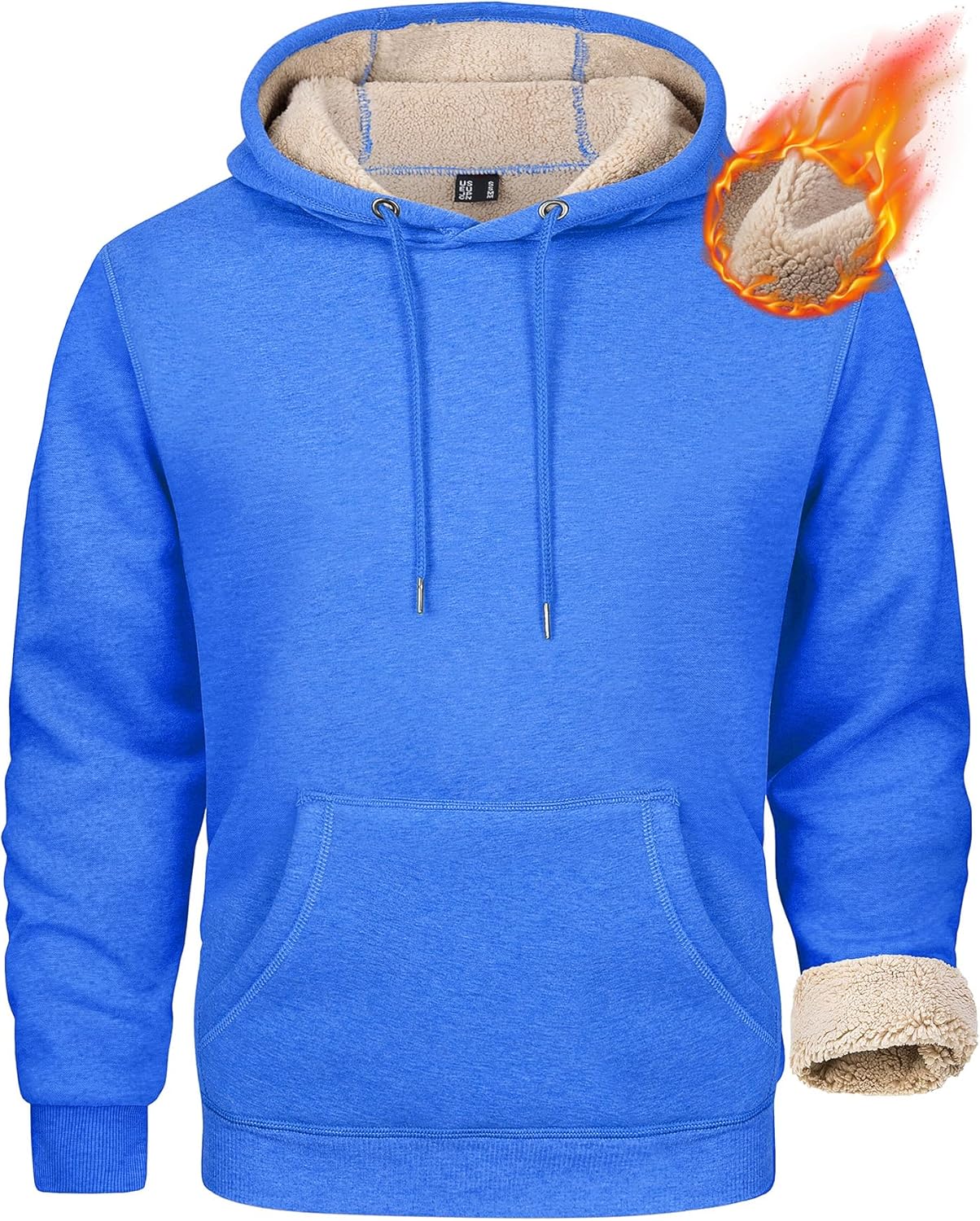 MAGCOMSEN Men's Heavy Hoodie Sherpa Fleece Lined Pullover