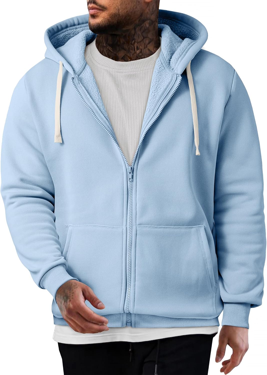 JMIERR Mens Full Zip Hooded Fleece Sweatshirts for Casual Wear