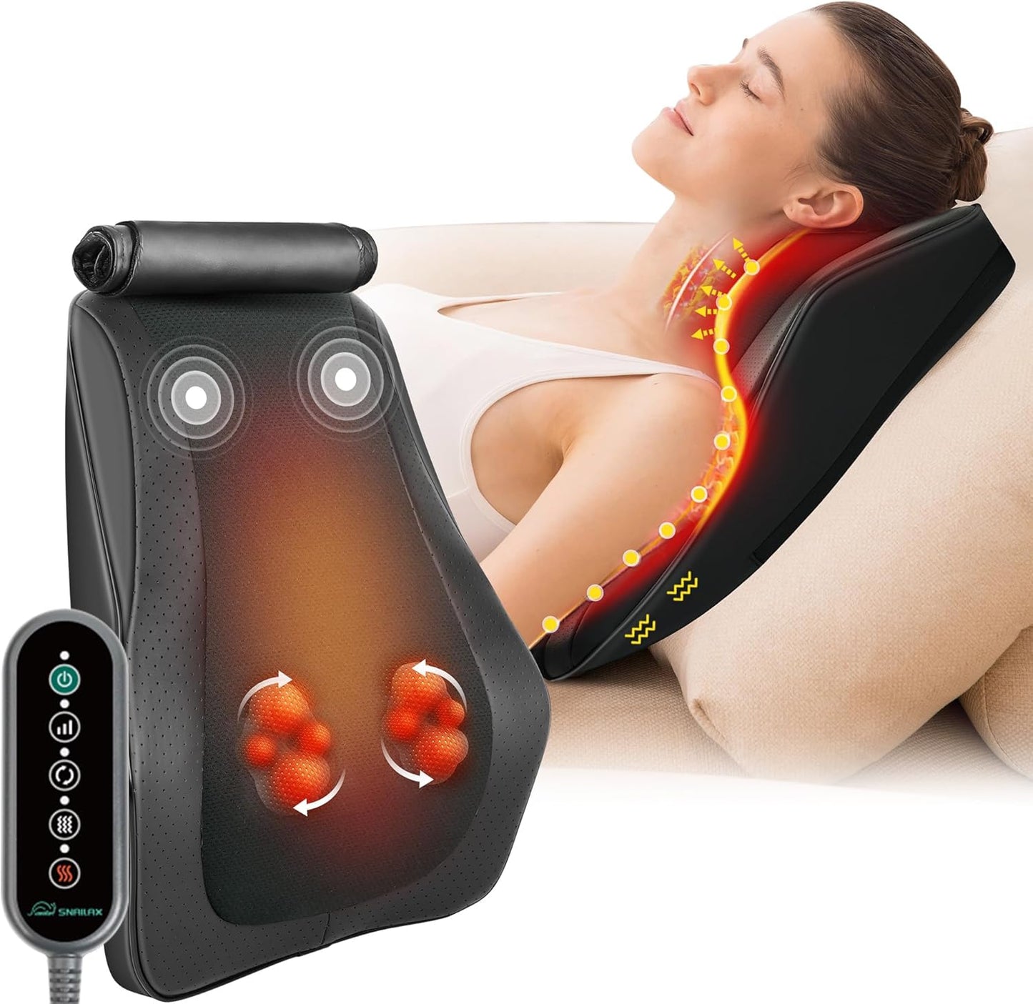 Snailax Shiatsu Lower Back Neck Massager with Heat for Relaxation