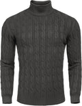 COOFANDY Men's Slim Fit Turtleneck Sweater - Warm Slim Knit