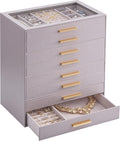 Jewelry Box Organizer 8-Layer with Glass Lid - Compact Storage