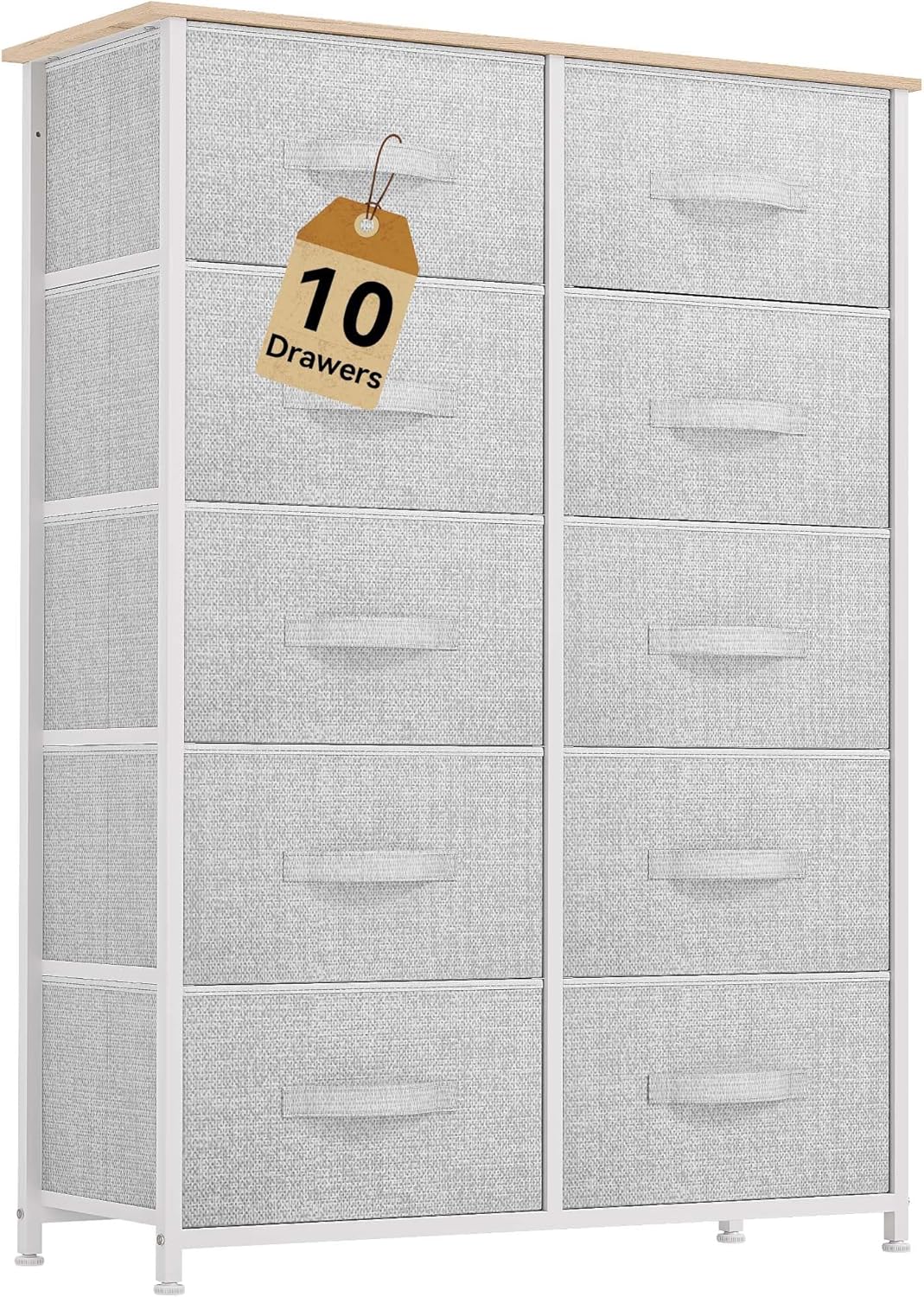 DWVO 10 Drawers Dresser - Versatile Fabric Storage Tower