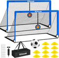 Kids Soccer Goal Set of 2 5x3.6ft - Portable Pop Up Goals for Backyard