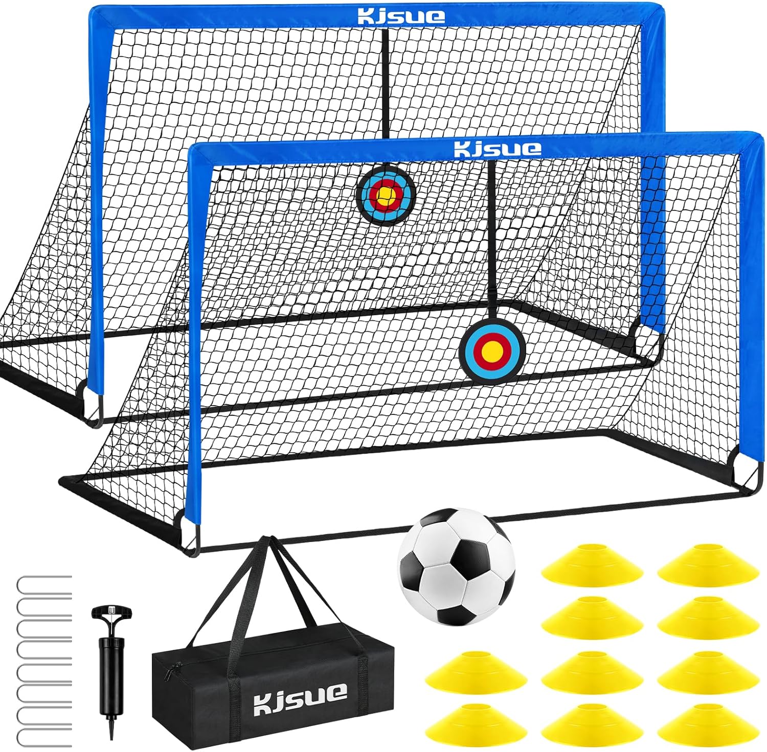 Kids Soccer Goal Set of 2, Portable 5x3.6ft Soccer Nets