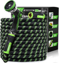 Metal Garden Hose 100 ft - No-Kink Stainless Steel Hose with 10-Mode