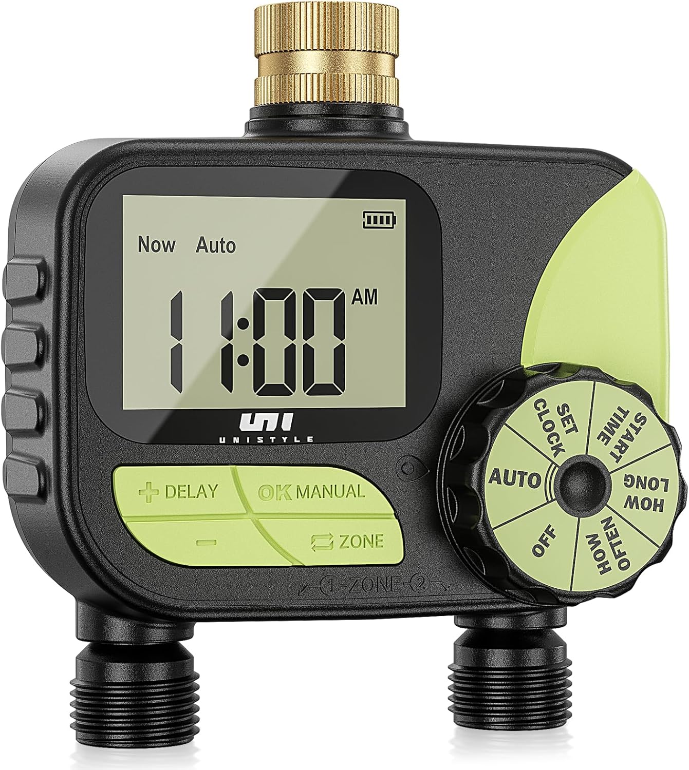 Unistyle Programmable Water Timer for Garden Hose with 2 Zones
