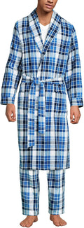Lands' End Men's Flannel Sleepwear Robe - Soft Full-Length Comfort you