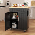 Kitchen Island Cart with Storage Black - Rolling Microwave Cart