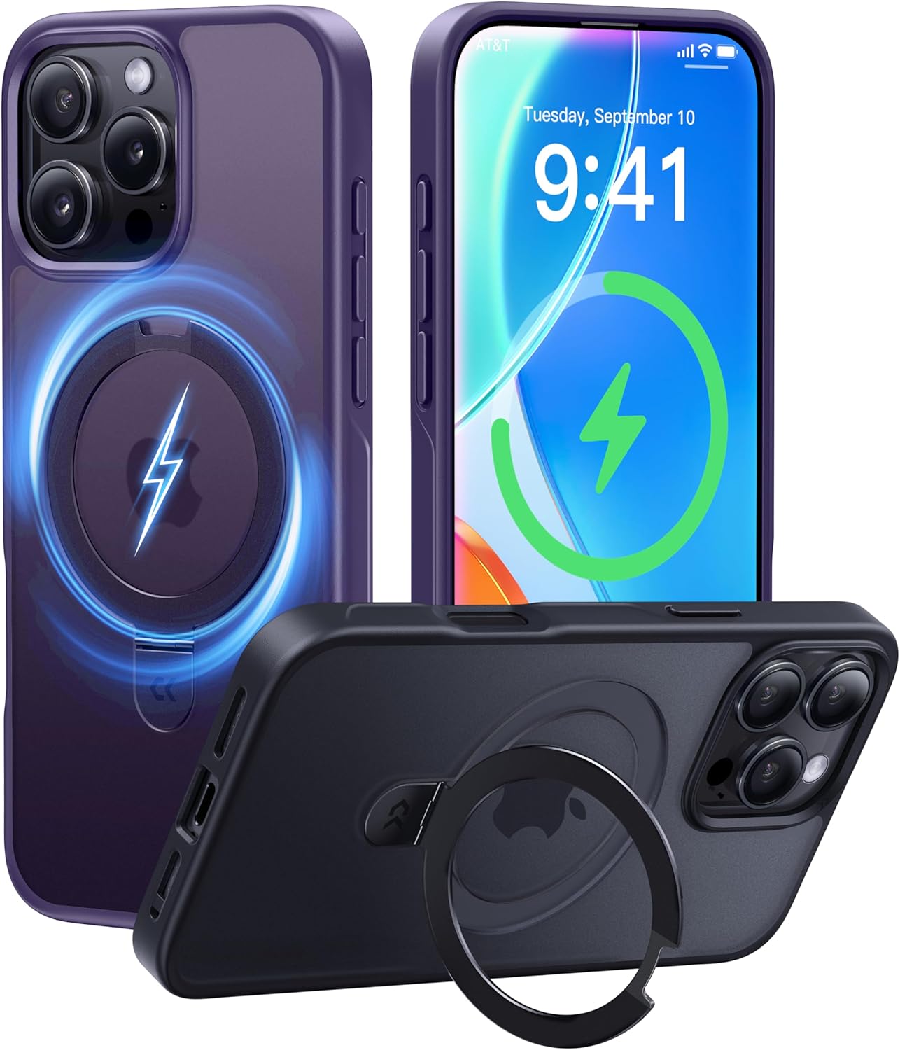CASEKOO iPhone 16 Pro Case with Invisible Stand and Protection