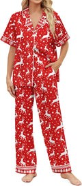 SHESHOW Satin Pajamas for Women Set Button Down Sleepwear - Soft
