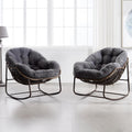 Oversized Papasan Rocking Chairs Set of 2 for Outdoor Relaxation