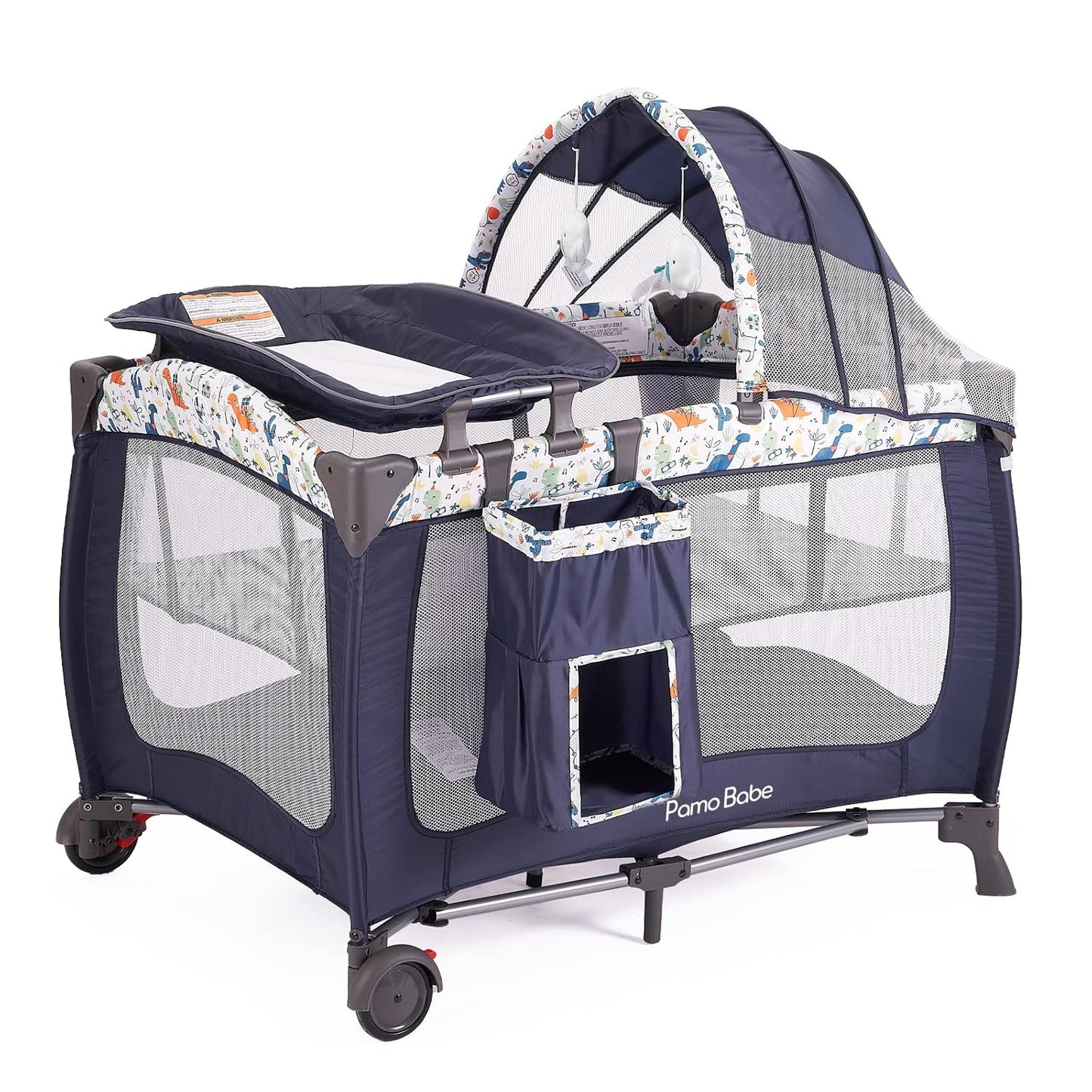 Pamo Babe Portable Baby Nursery Center Play Yard with Wheels