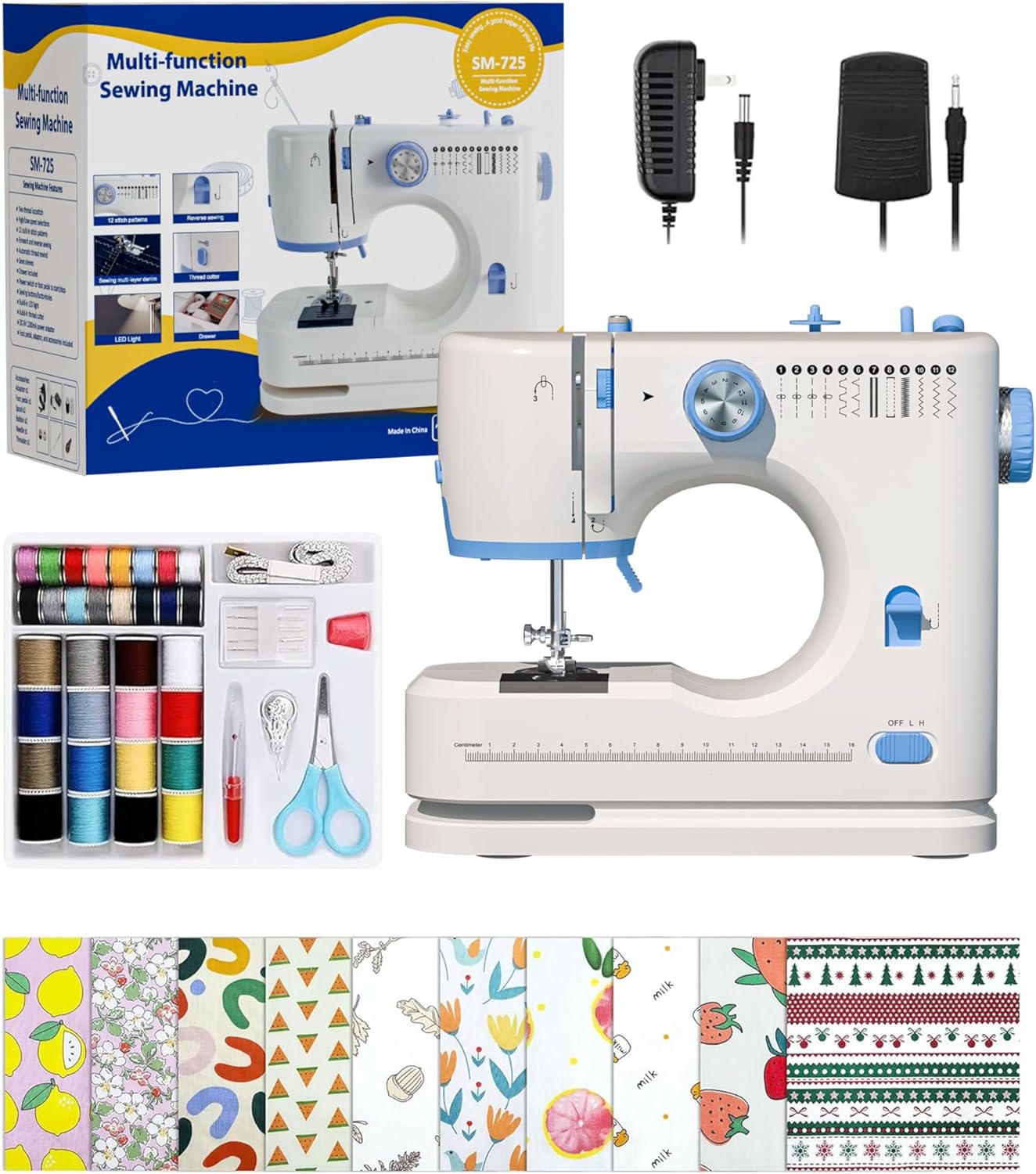 Compact Sewing Machine with 12 Stitches - Easy to Use!