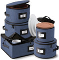 Fine China Storage Containers 5 Piece Quilted Dish Organizer