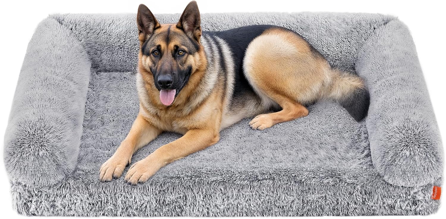 Feandrea Orthopaedic Dog Sofa Bed for Large Dogs, 48 x 33.5 in