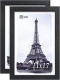 11x17 Poster Frame Set of 2 - Black Textured Solid Wood Frames