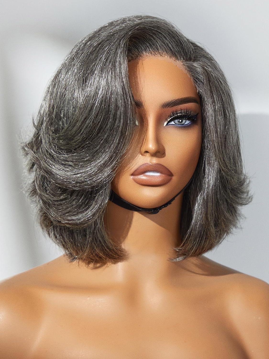 LUVME HAIR Salt & Pepper Layered Bob Glueless Lace Wig Review