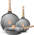 Non Stick Frying Pan Set - Stone Skillet Set 8in 9.5in 11in - Durable