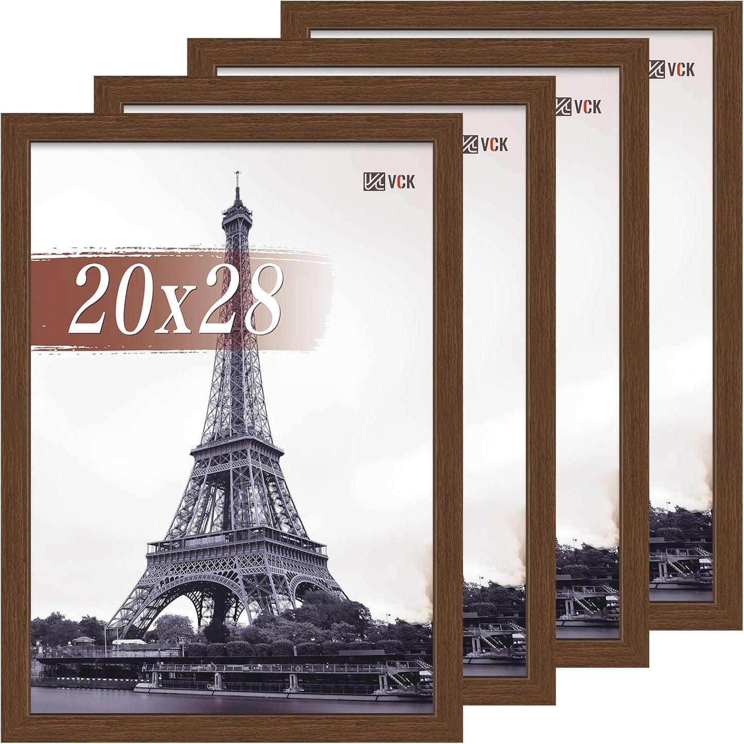 VCK 20x28 Picture Frame Set of 4 - Brown Wood Frames