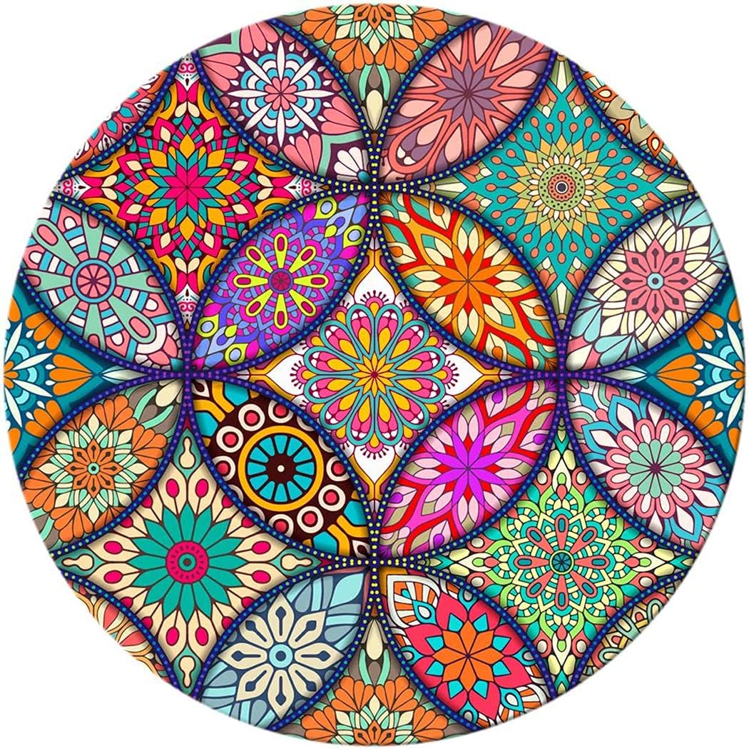 Round Mandala Mouse Pad, Non-Slip & Waterproof