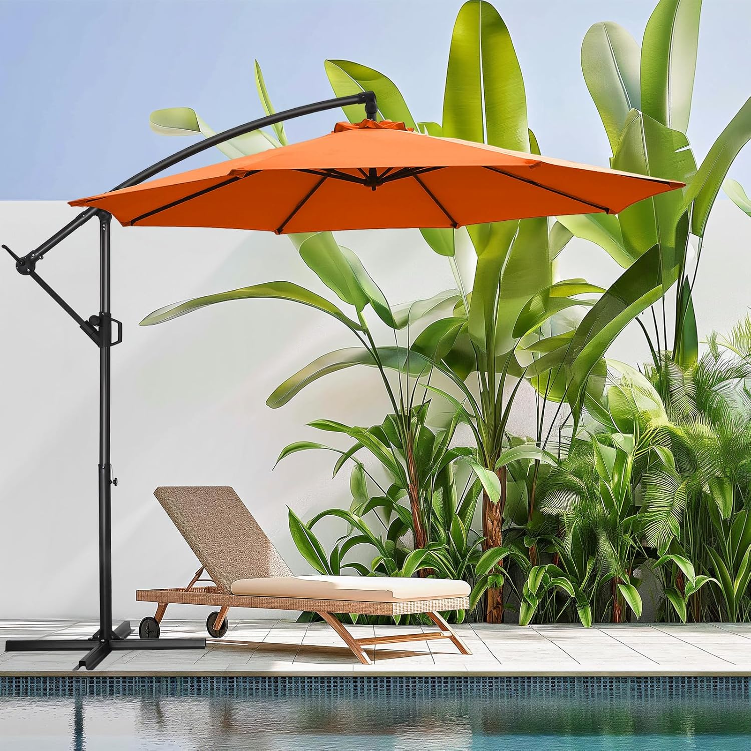 10ft Offset Patio Umbrella with UV Protection and Easy Tilt
