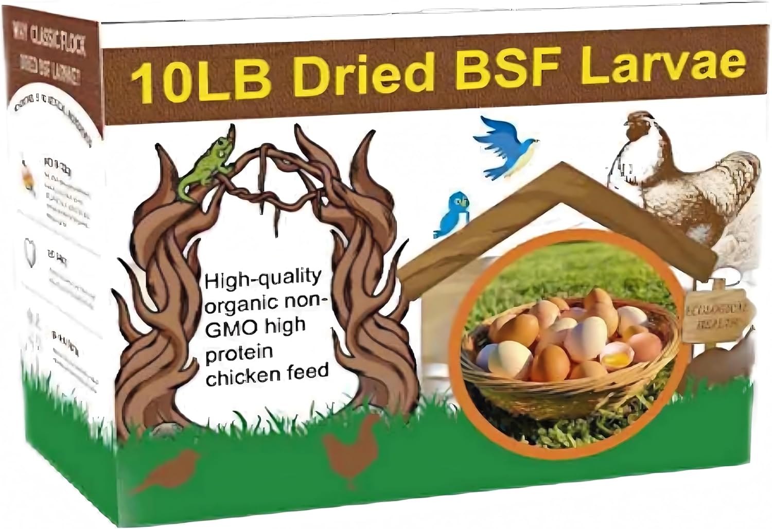 10lb Dried Black Soldier Fly Larvae for Chickens and Poultry