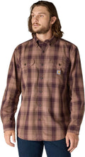 Carhartt Men's Loose Fit Midweight Chambray Plaid Shirt (Style DY5N)