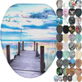 Wooden Toilet Seat with Soft Close Elongated - Decorative Sunset
