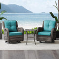 Outdoor Swivel Rocker Wicker Chairs Set of 3 for Relaxation