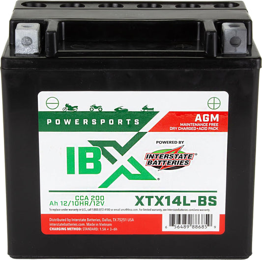 Interstate Batteries YTX14L-BS 12V 12Ah Powersports Battery