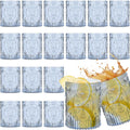 Plastic Vintage Drinking Glasses 8.5oz Stemless Retro Embossed - 24pcs