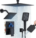 Shower Faucet Set 12in Ceiling Mount Rainfall System - Dual Heads
