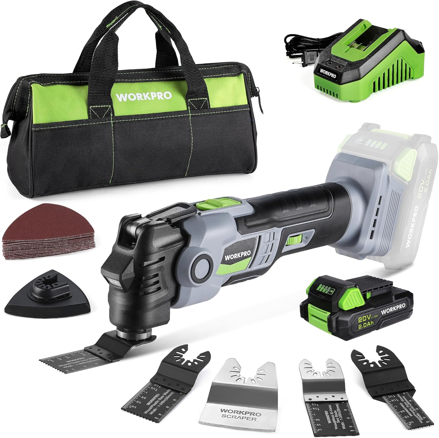 WORKPRO 20V Oscillating Tool Kit: Powerful Cordless Multi Tool