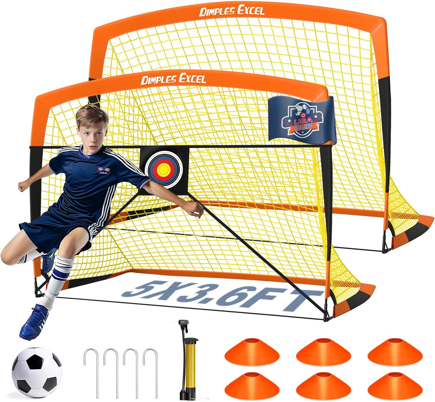 Dimples Excel Soccer Goals for Kids - Perfect Backyard Training