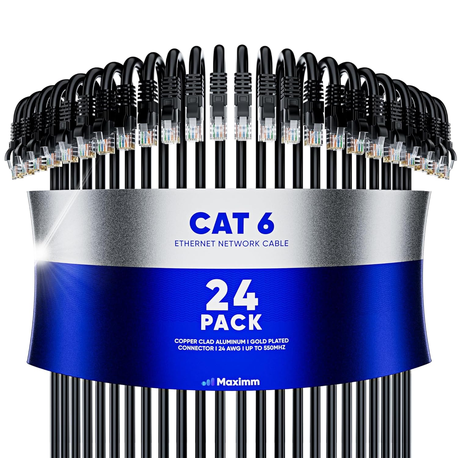 Maximm Cat 6 Ethernet Cable 10 ft - High-Speed Network Solution