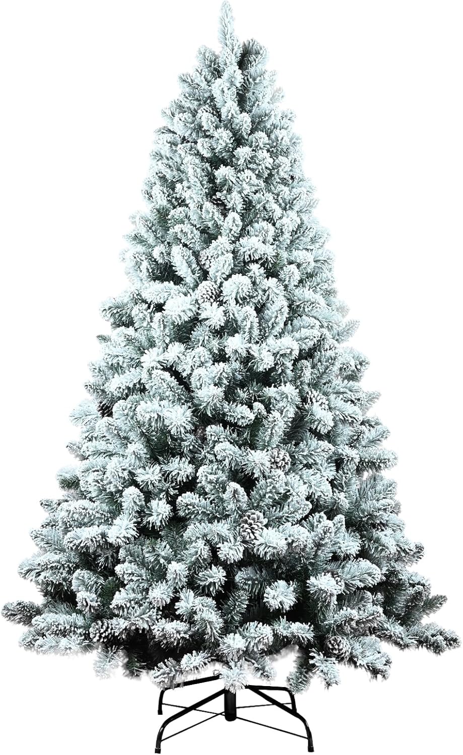 4ft Snow Flocked Christmas Tree with Pine Cones for Festive Decor