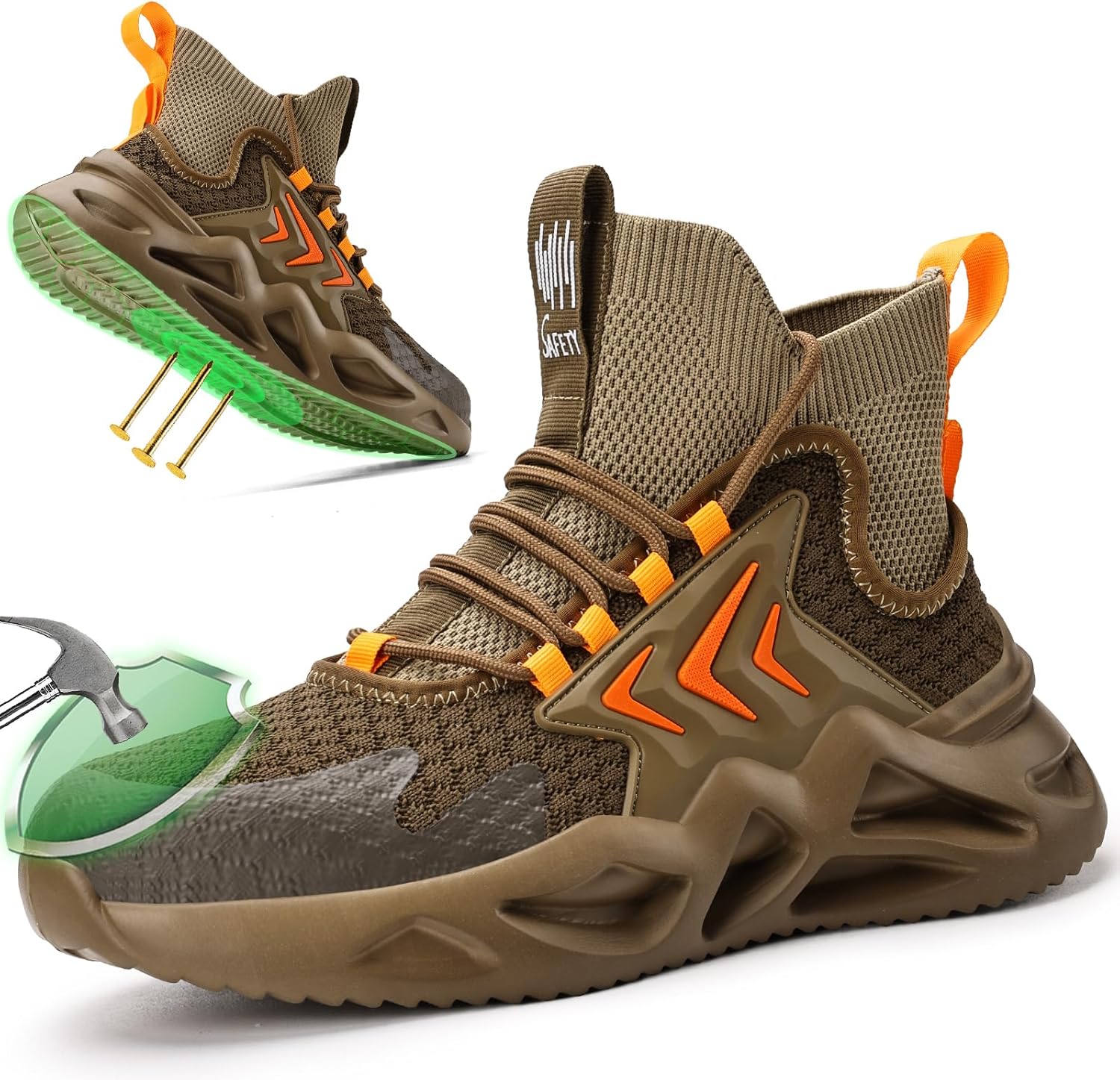 Steel Toe Boots for Men: Breathable High Top Work Shoes