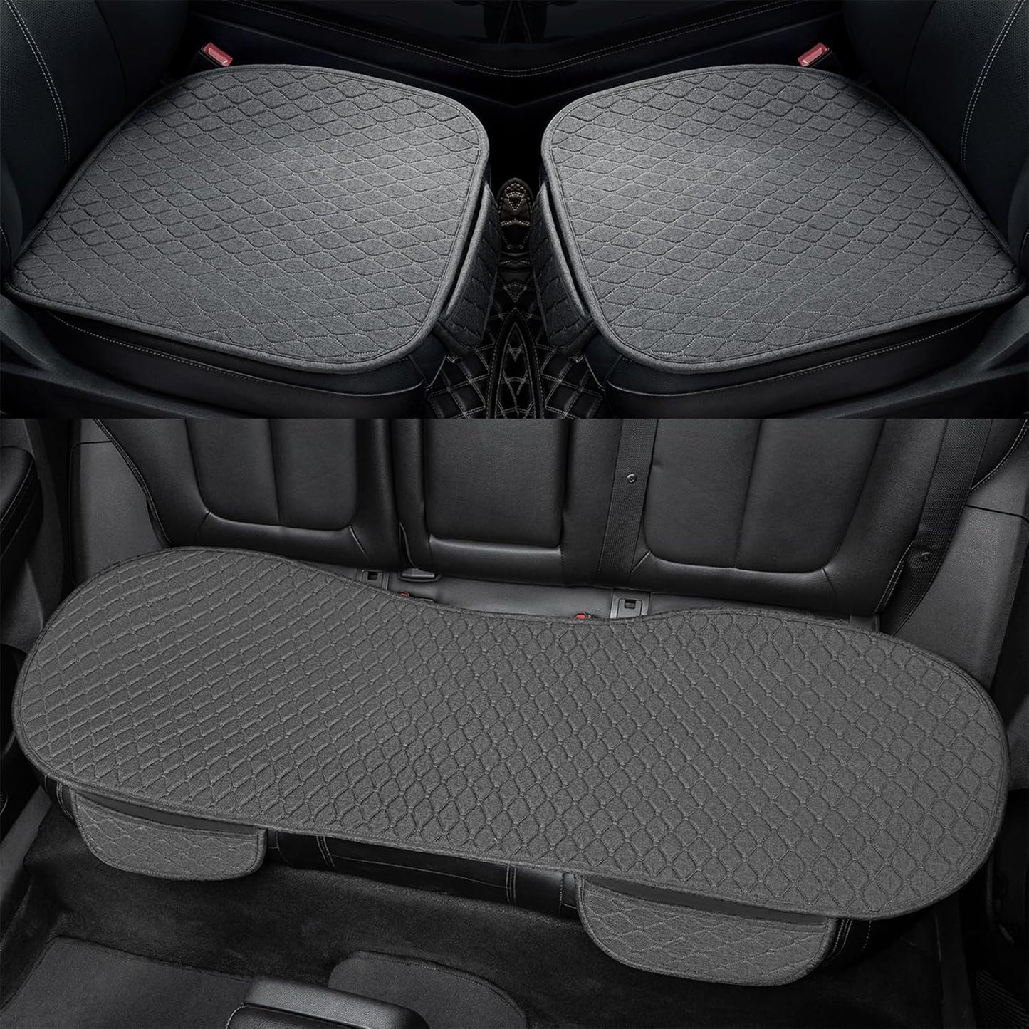 3 PCS Linen Back Car Seat Covers for Trucks and SUVs