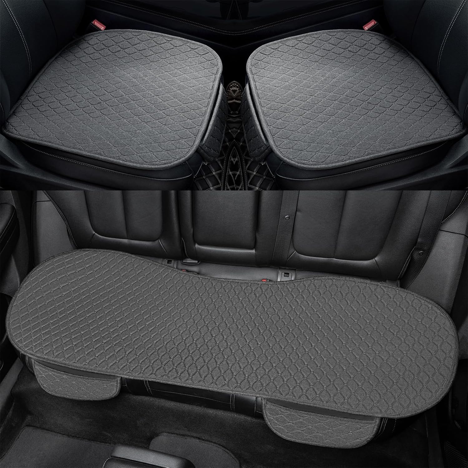 3 PCS Linen Back Car Seat Covers for Trucks and SUVs