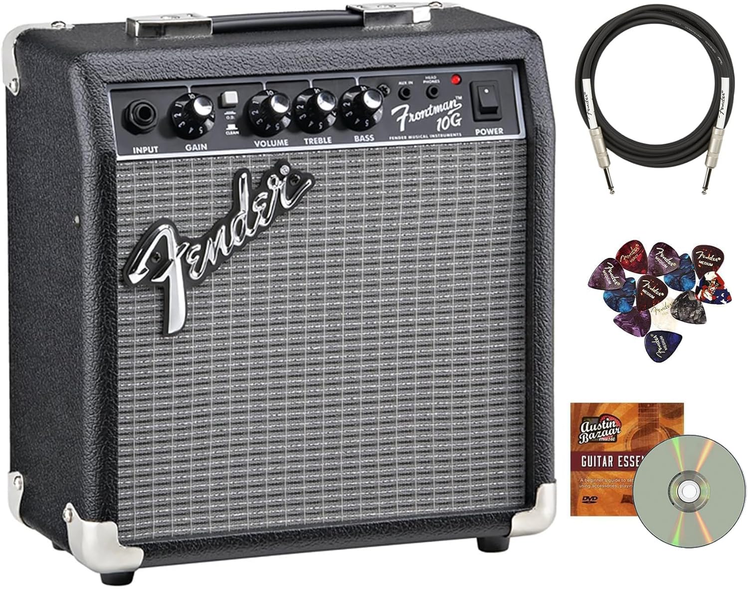 Fender Frontman 10G Combo Amp Bundle - Black, Cable & Picks