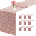Sequin Table Runner 12 x 72 in Rose Gold - 10 Pack for Events