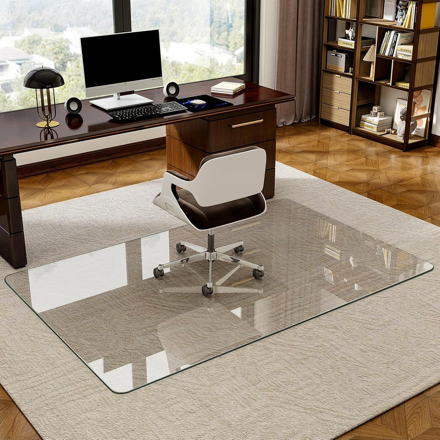 48in x 80in Tempered Glass Chair Mat for Hard Floors