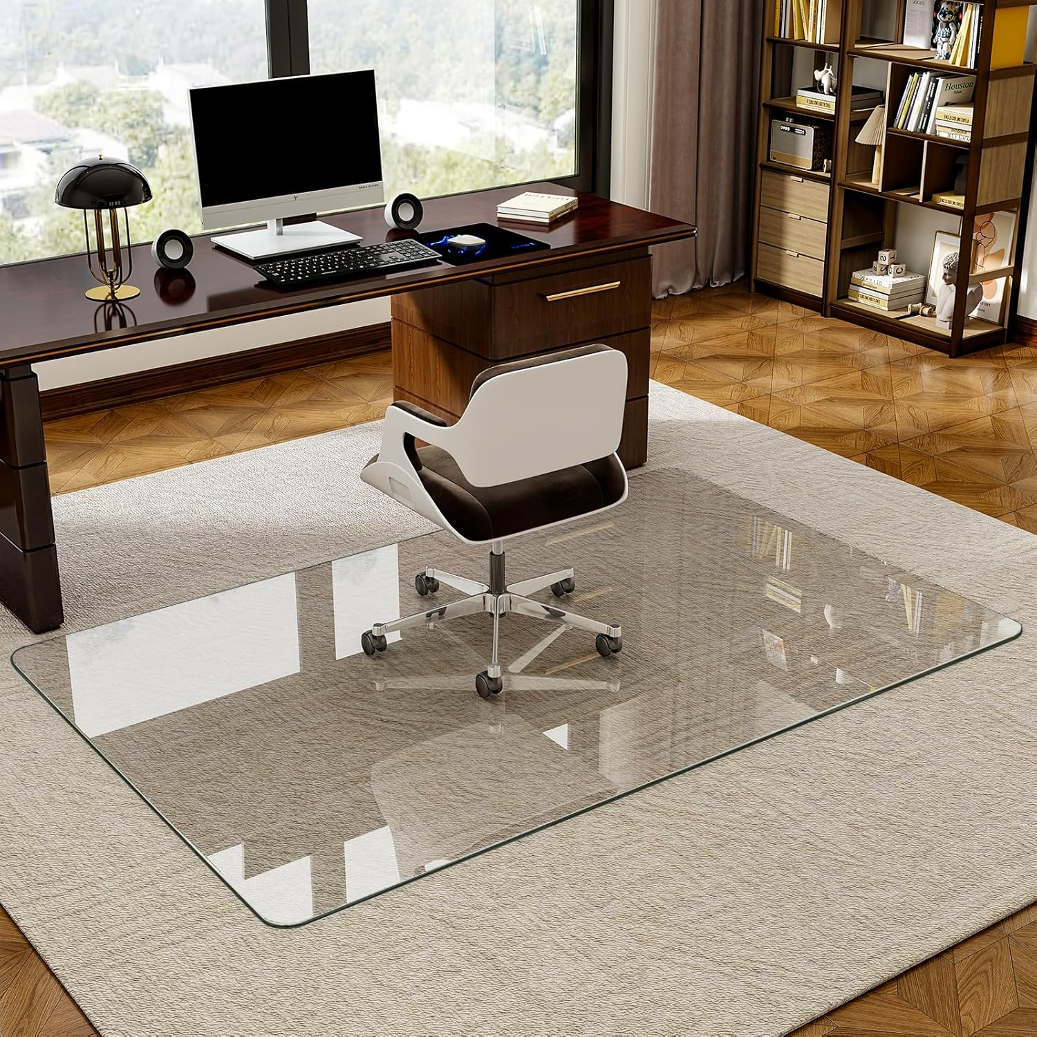 48in x 80in Tempered Glass Chair Mat for Hard Floors