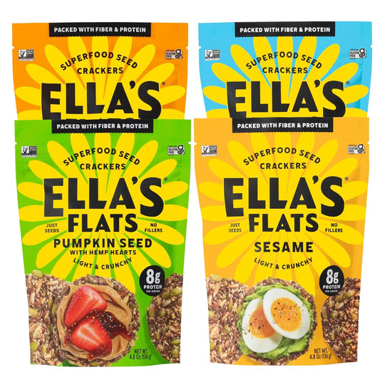 Delicious ELLAS FLATS Variety All Seed Savory Crisps Snack