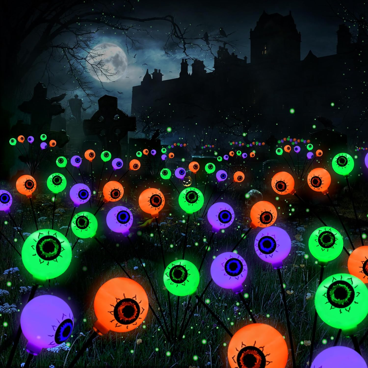 Halloween Solar Eyeball Lights for Spooky Outdoor Decor
