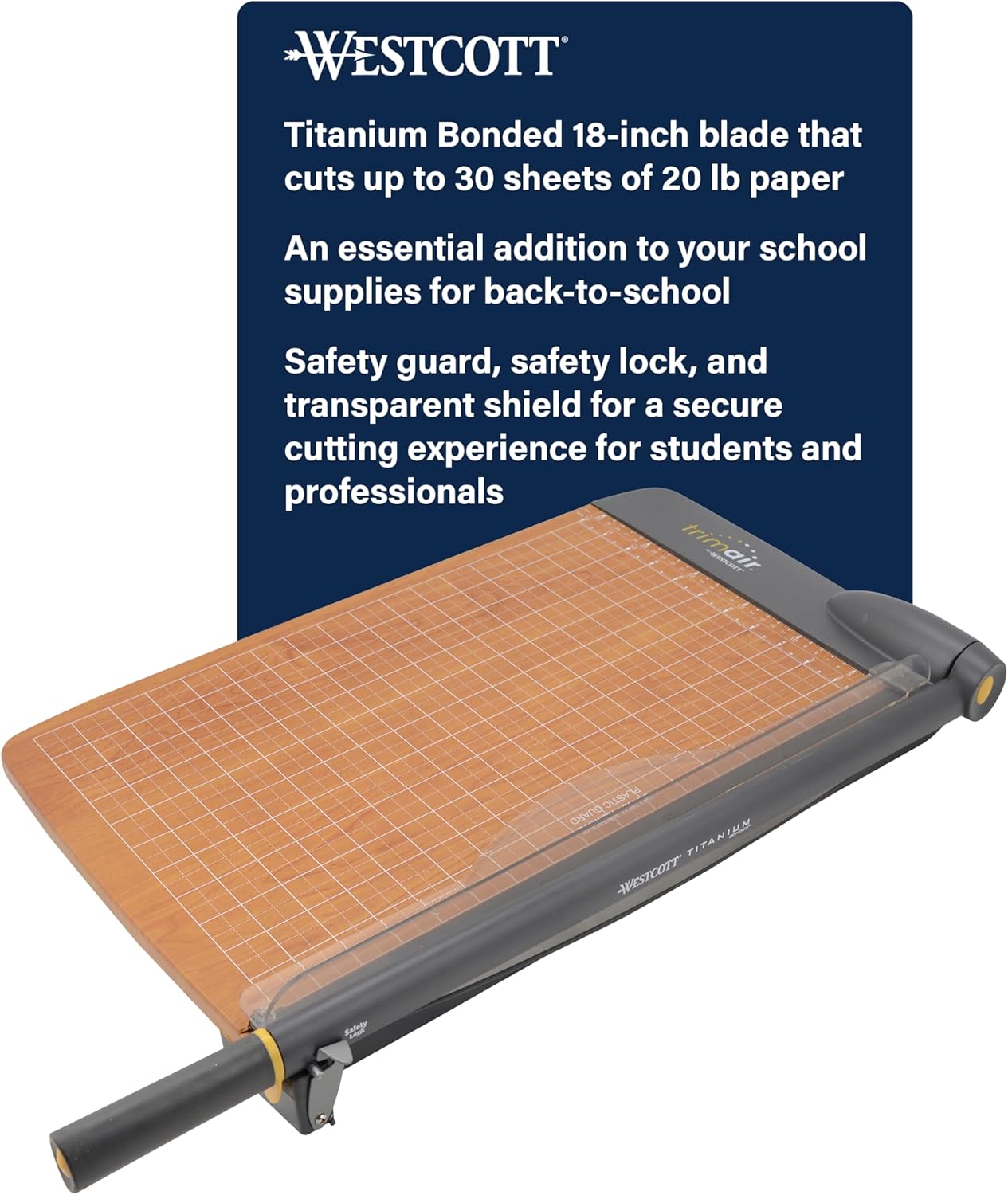 Westcott TrimAir Guillotine Paper Cutter for Classroom Use