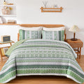 Boho Quilt Set King Size Green - Lightweight All-Season Quilt