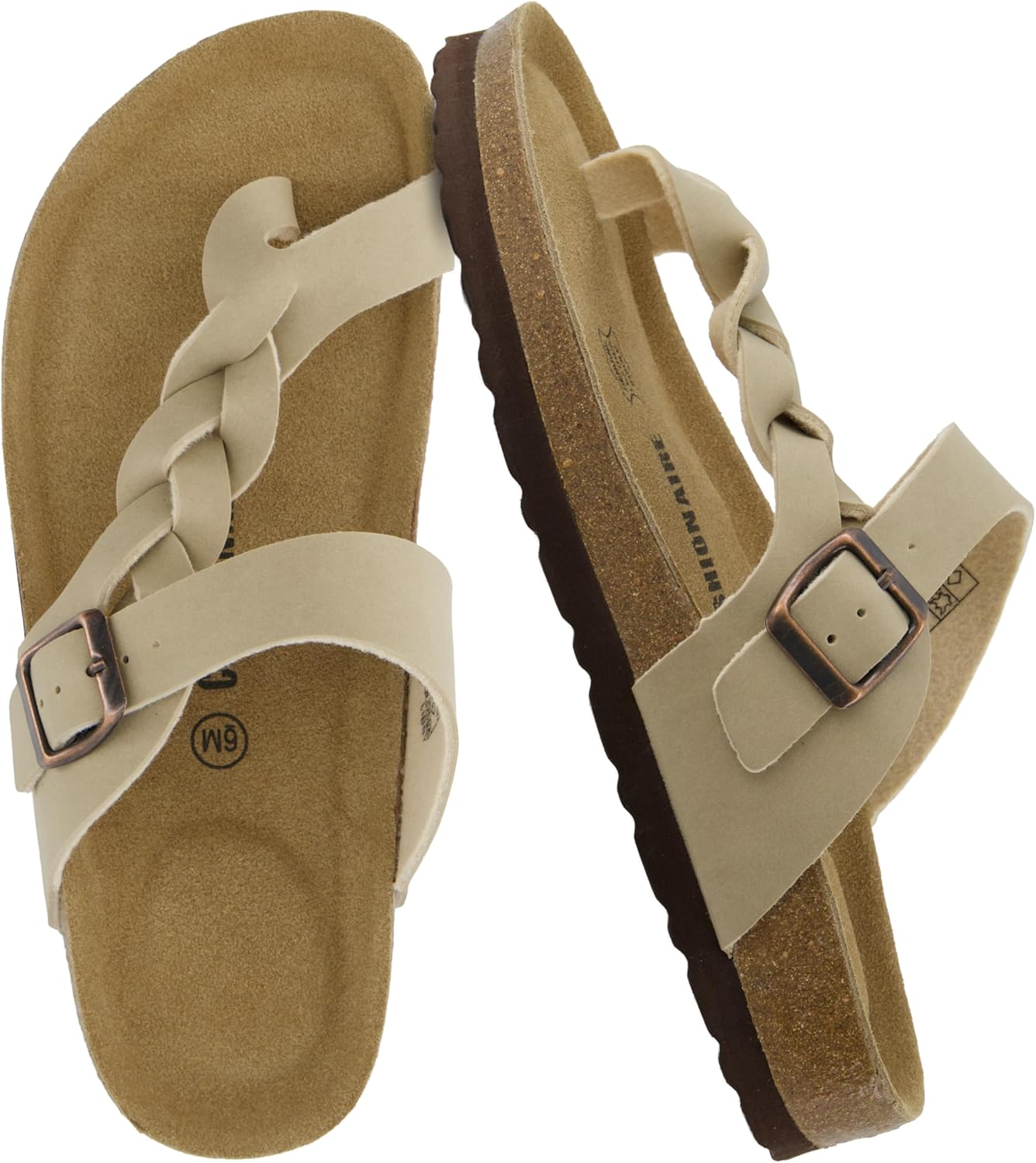 CUSHIONAIRE Women's Libby Cork Footbed Sandals for Comfort