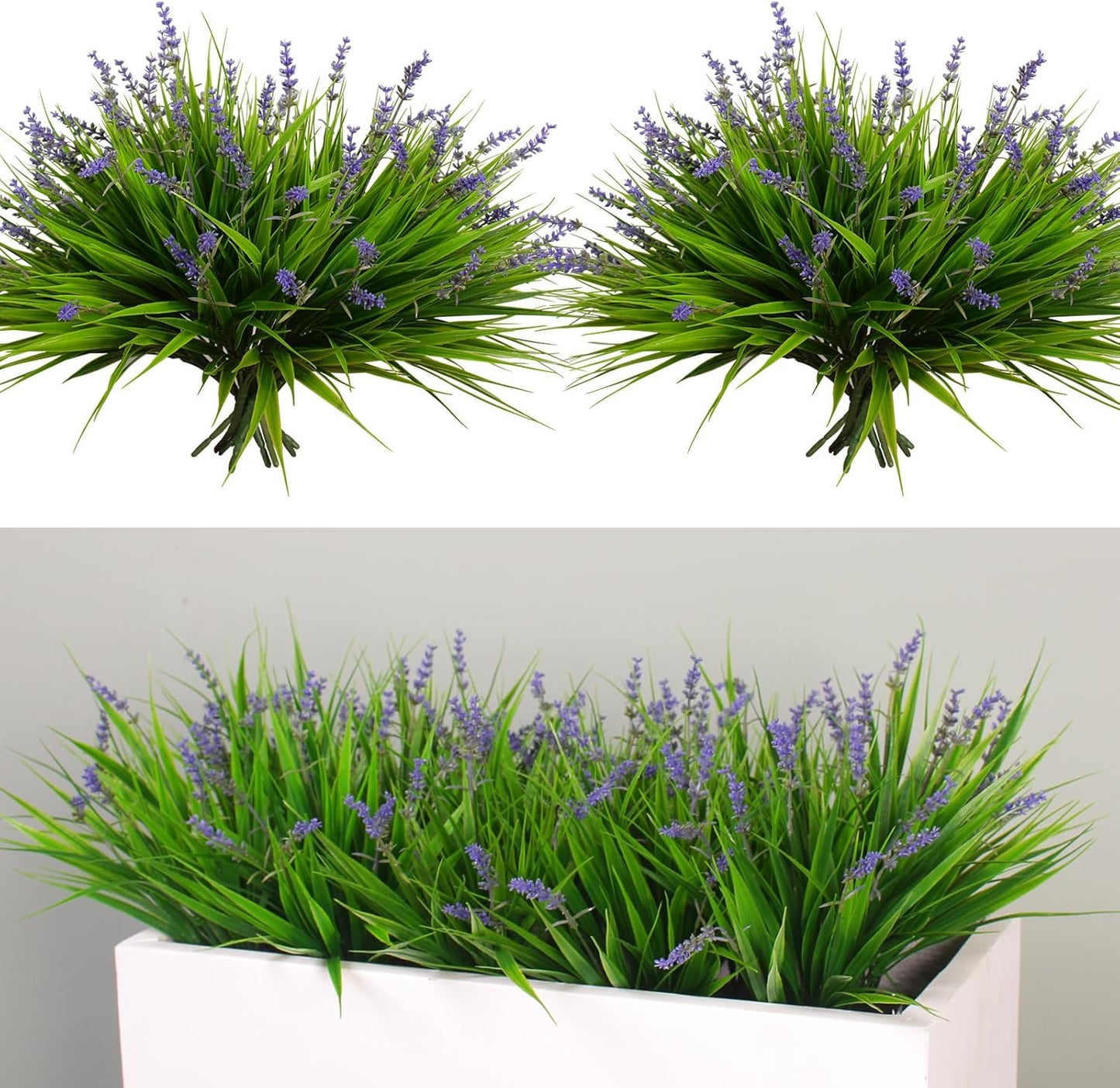 Alyptus Artificial Flowers for Outdoors - 24 Bundles of Purple Plants
