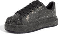 LUCKY STEP Rhinestone Sneakers Platform Sparkly Tennis Shoes - Dressy